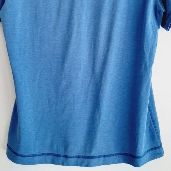 LULULEMON Athletic Short Sleeve Tee Crewneck Bright Blue T-Shirt Sz 10 Flawed - Picture 7 of 8